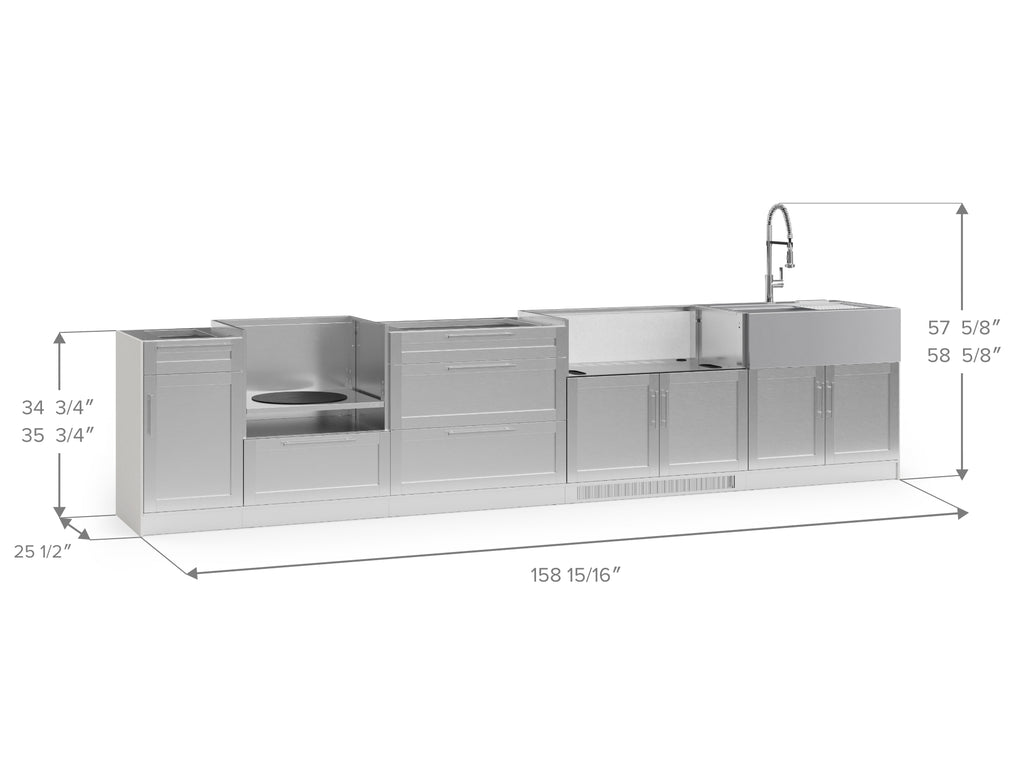 Outdoor Kitchen Signature Series 7 Piece Set with Sink and Kam