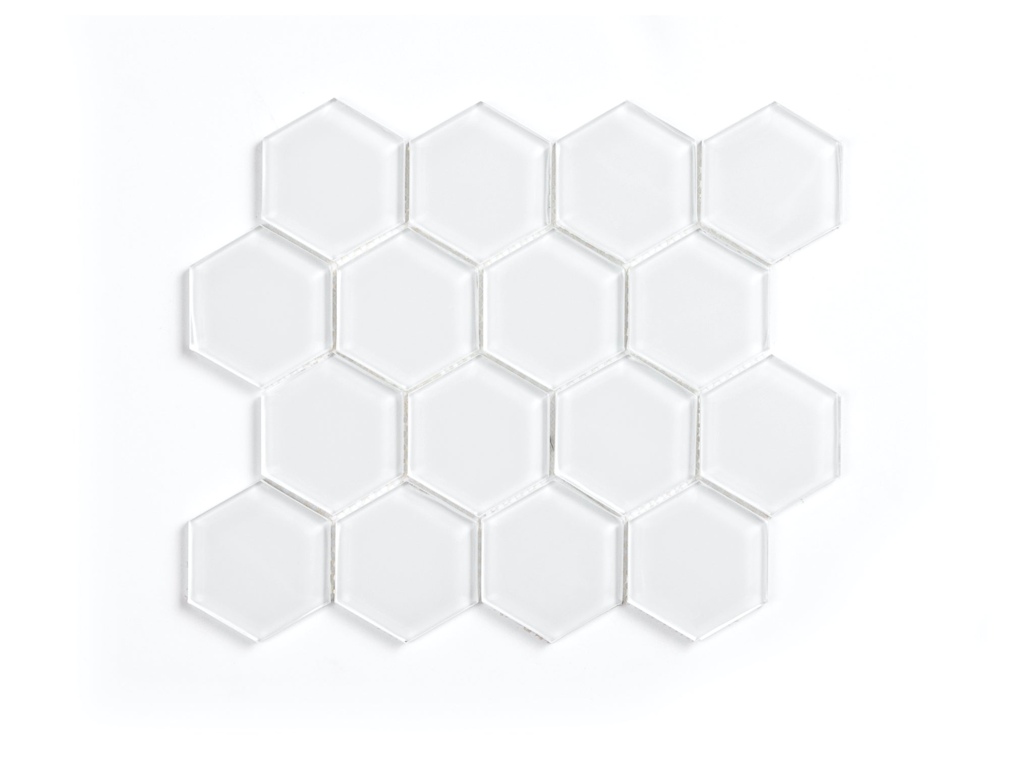 4 x Super White Glass Hexagon Tile (11-Pack)