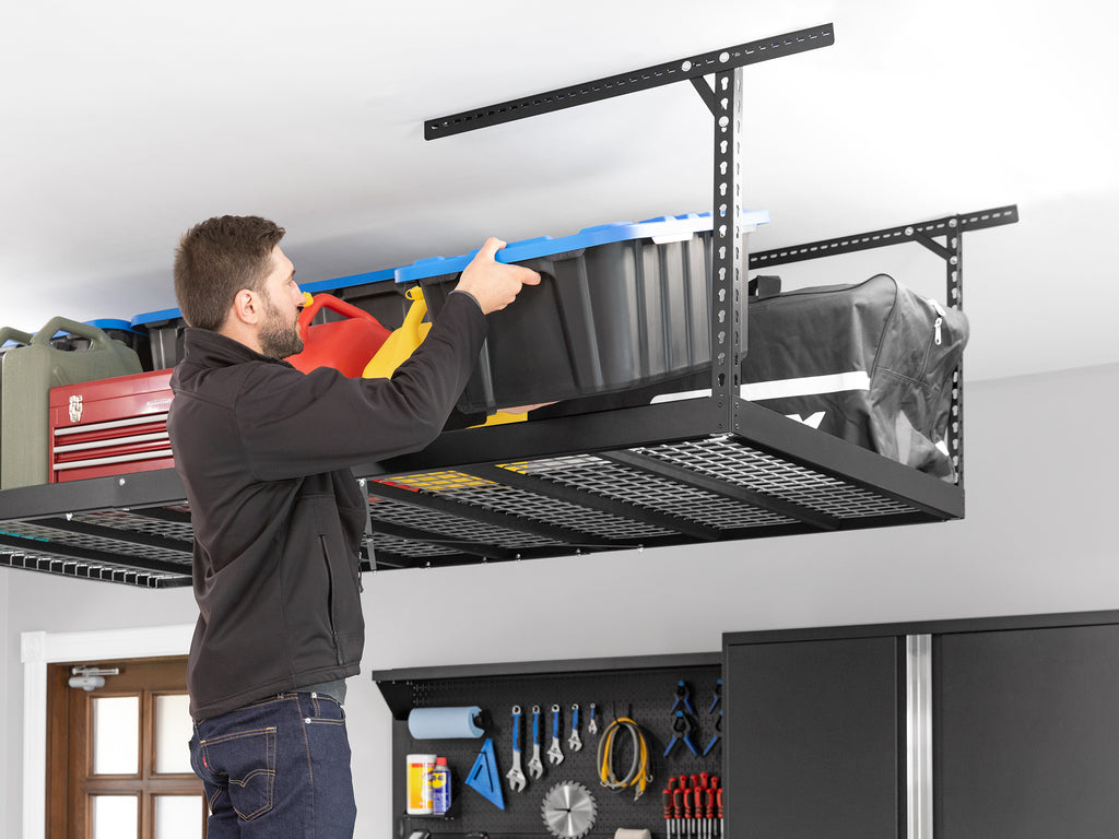 VersaRac Pro 4' x 8' Height Adjustable Overhead Rack · Heavy-Gauge Ste ...