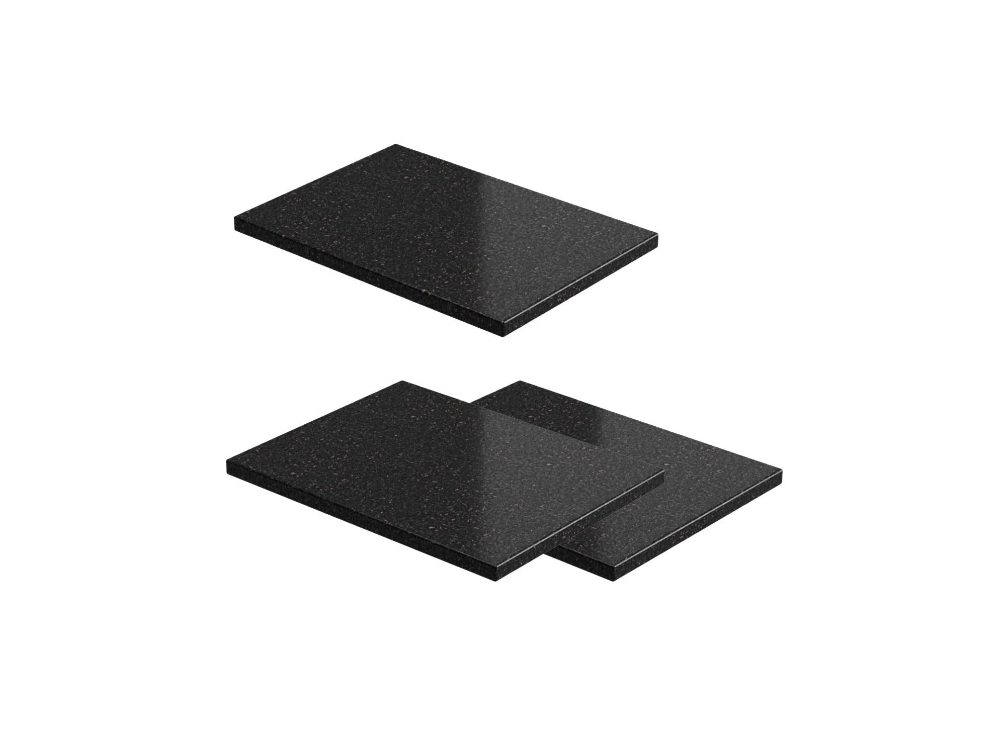 Black Galaxy Granite Countertop Bundle: (1) 18 in. Countertop, (2) 18 in. Countertop 1 Side Extended