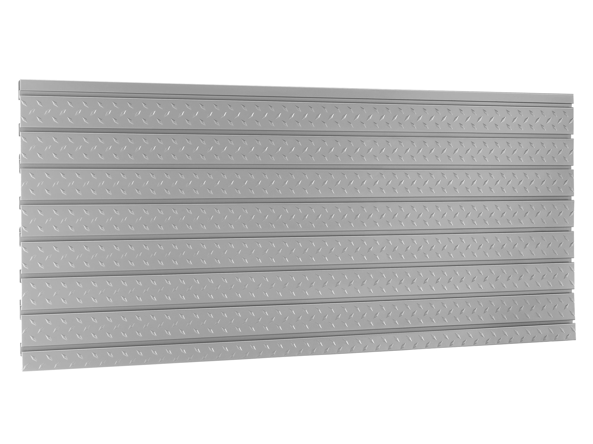 2 x Pro Series 56 in. Diamond Plate Slatwall Backsplash - Silver